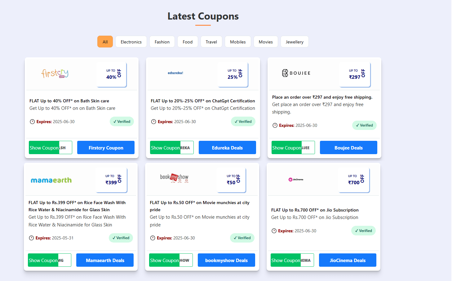 Coupon Website screenshot 3