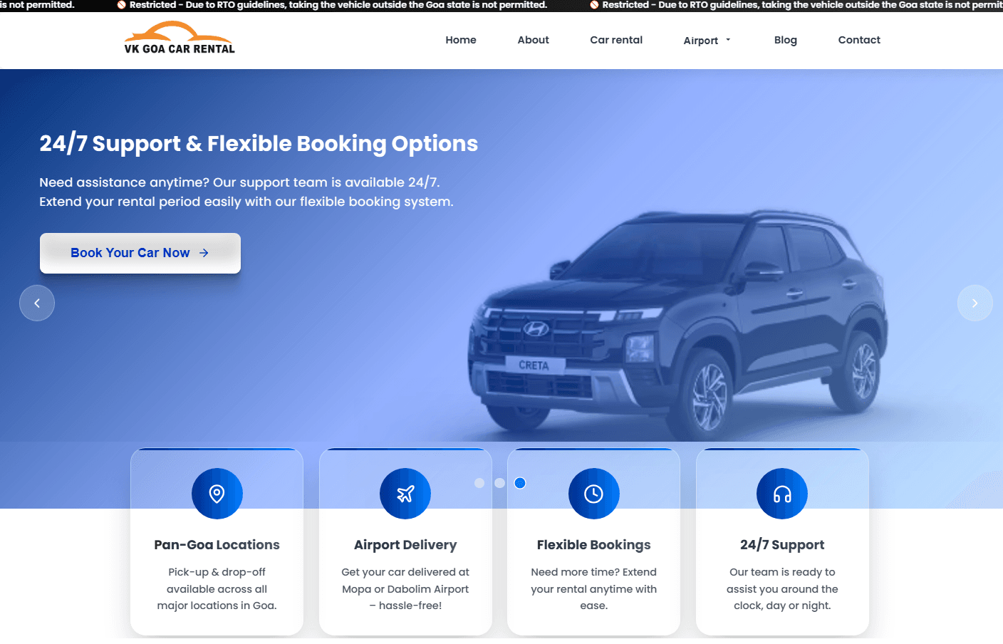 Car Rental Website screenshot 1