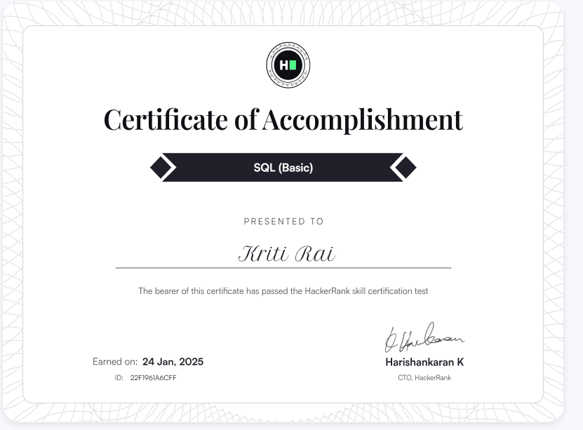 Certificate SQL and Relational Databases